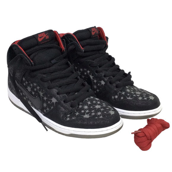 Nike Dunk High Premium SB Zoom Air Black Red Lace Up High Top Sneaker Men's 10